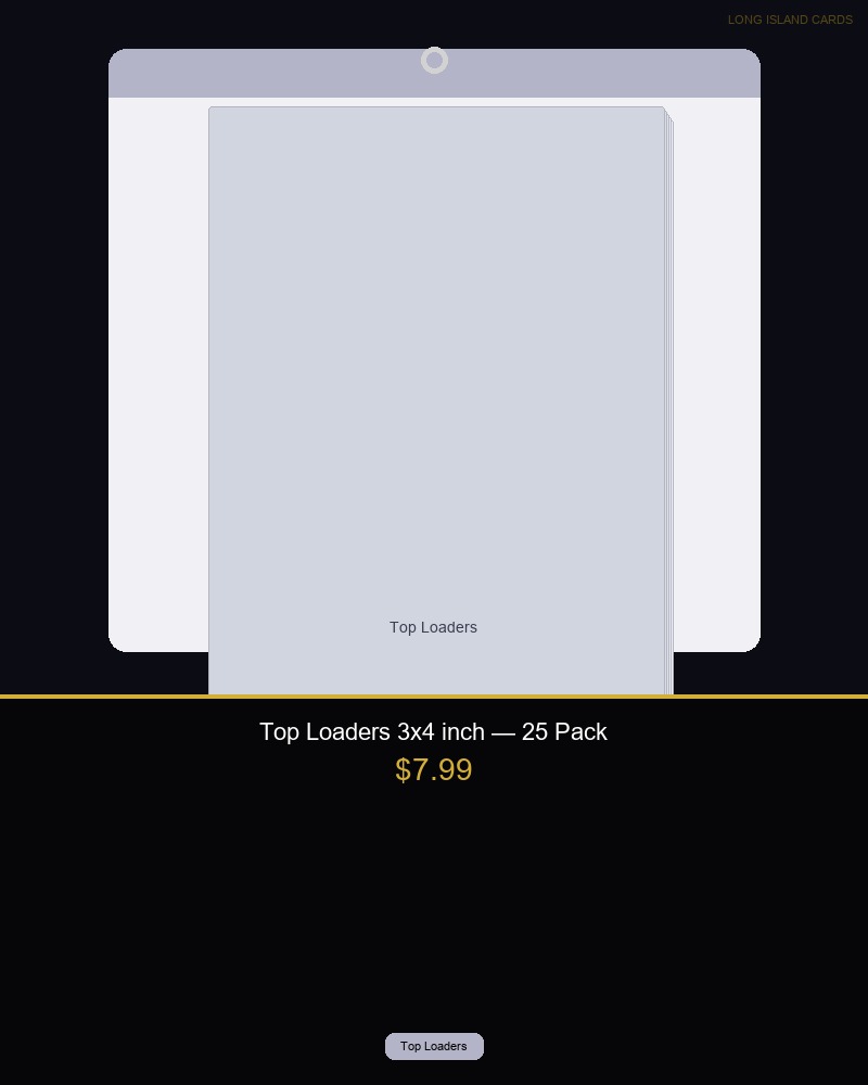Top Loaders 3x4 inch — 25 Pack